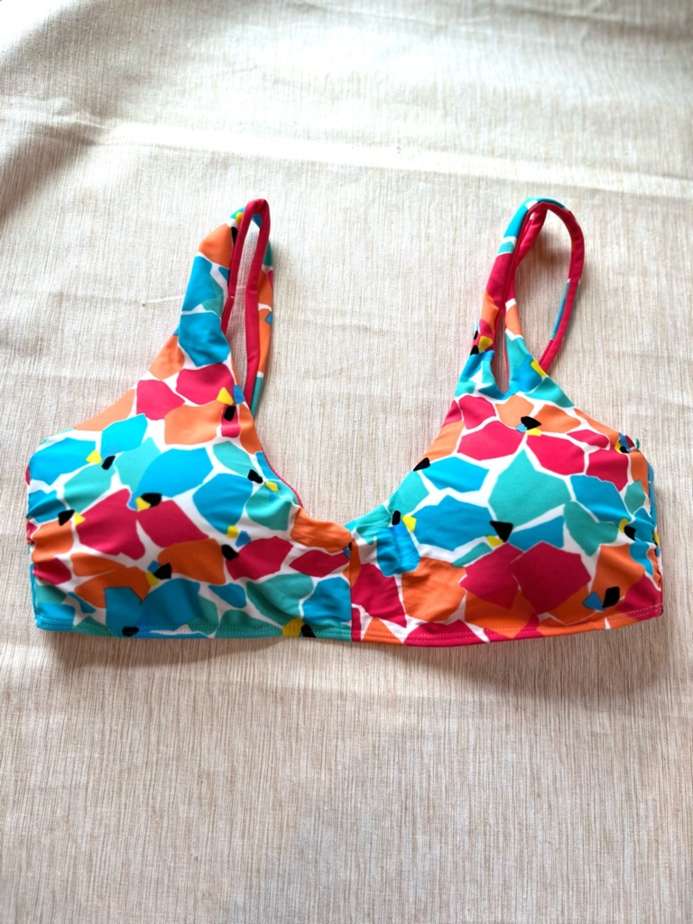 aerie Women’s Bathing Suit Swimsuit Bikini Top Floral Pink White Blue Orange  XL